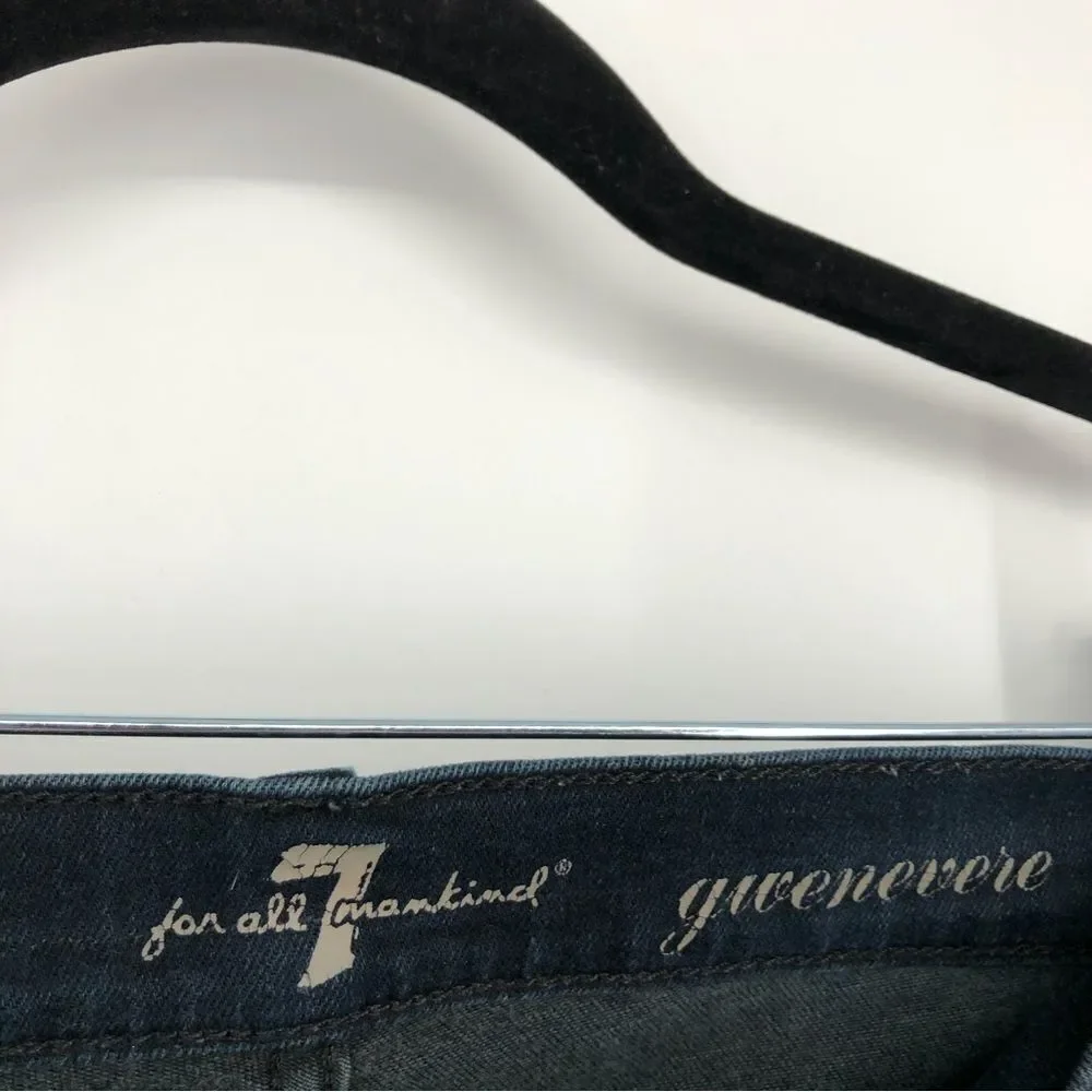 7FAM Womens Gwenevere Skinny Jeans Dark Wash Size 29‎